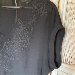 Flowy, black lace top, Guess brand